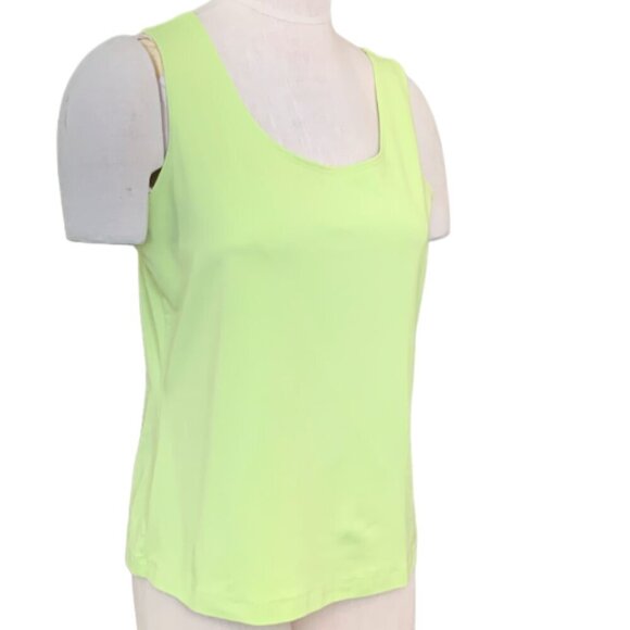 Chico's Tank Top Sz 2 (L/12) Chartreuse Light Yellow-Lime Green #99K - Picture 2 of 7